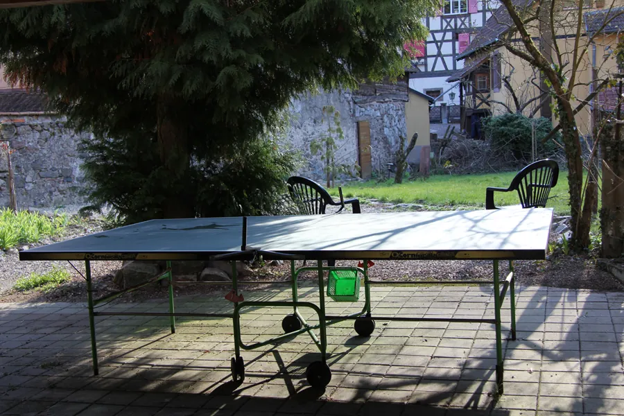 Tischtennisplatte im Garten